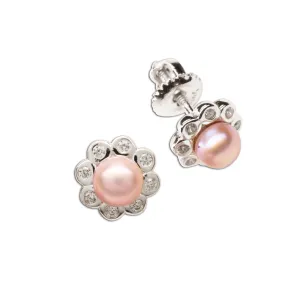 Pearl Button Earring - SS