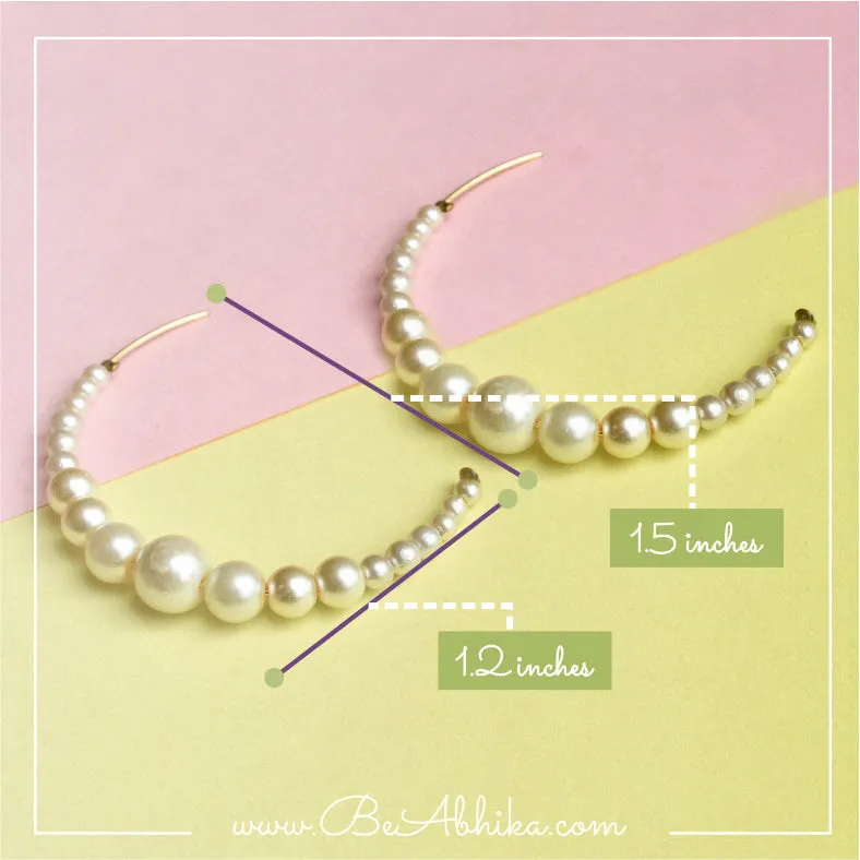 Peppy Pearl Half Hoop Earrings