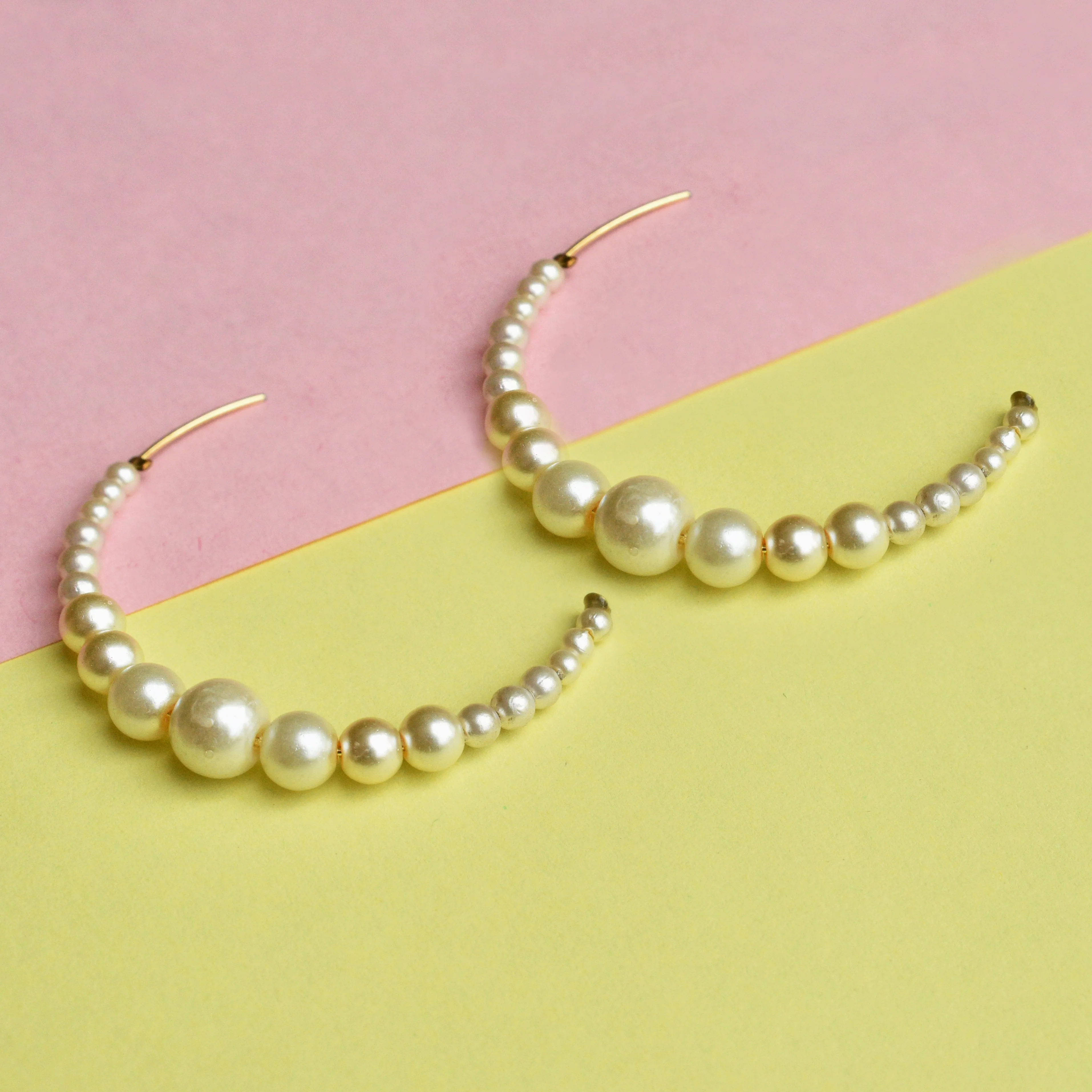 Peppy Pearl Half Hoop Earrings