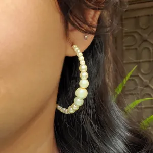 Peppy Pearl Half Hoop Earrings