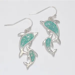 Periwinkle Sparkling Aqua Dolphins