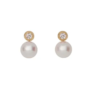 Petite Pearl & Diamond Studs