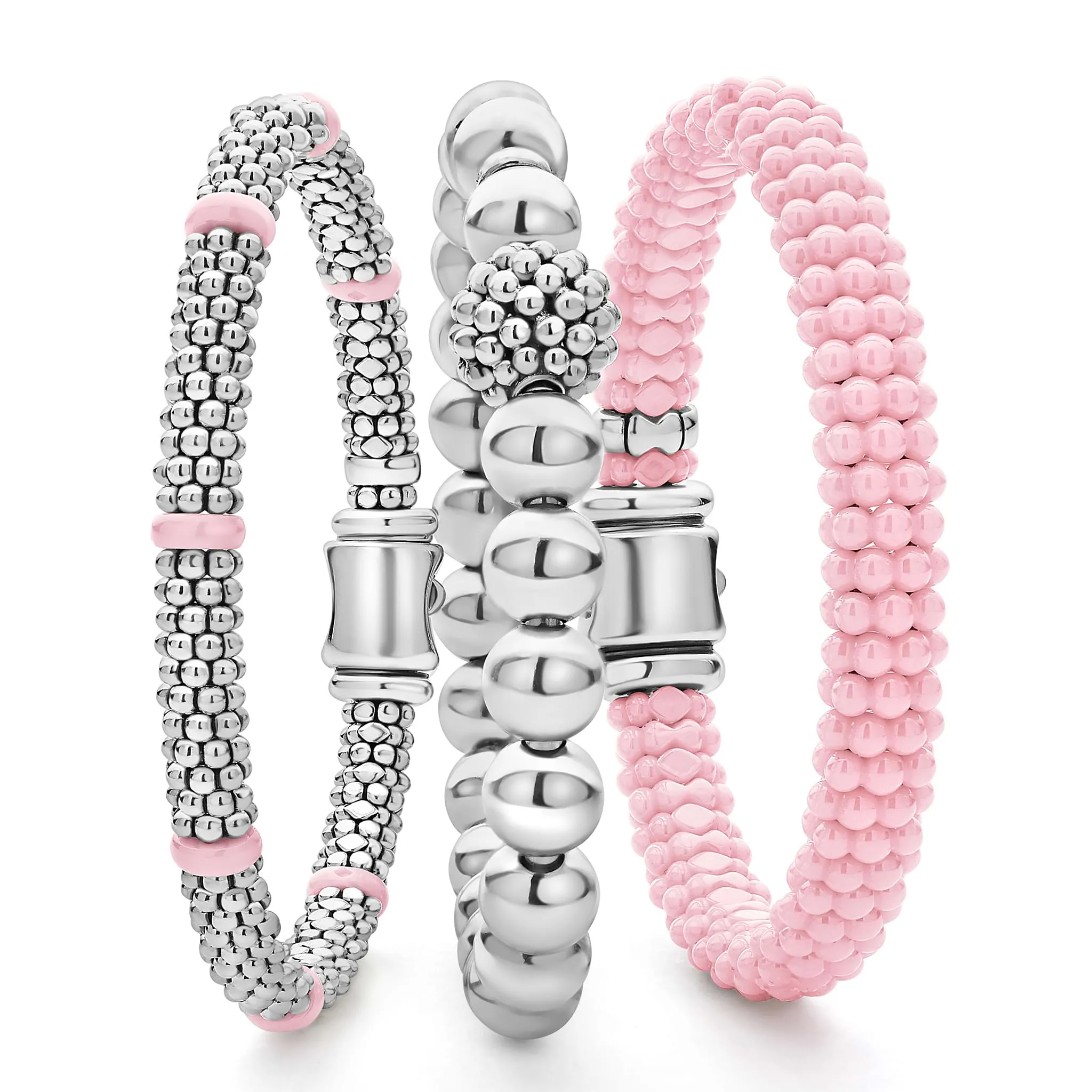 Pink Caviar Ceramic Caviar Beaded Bracelet Gift Set