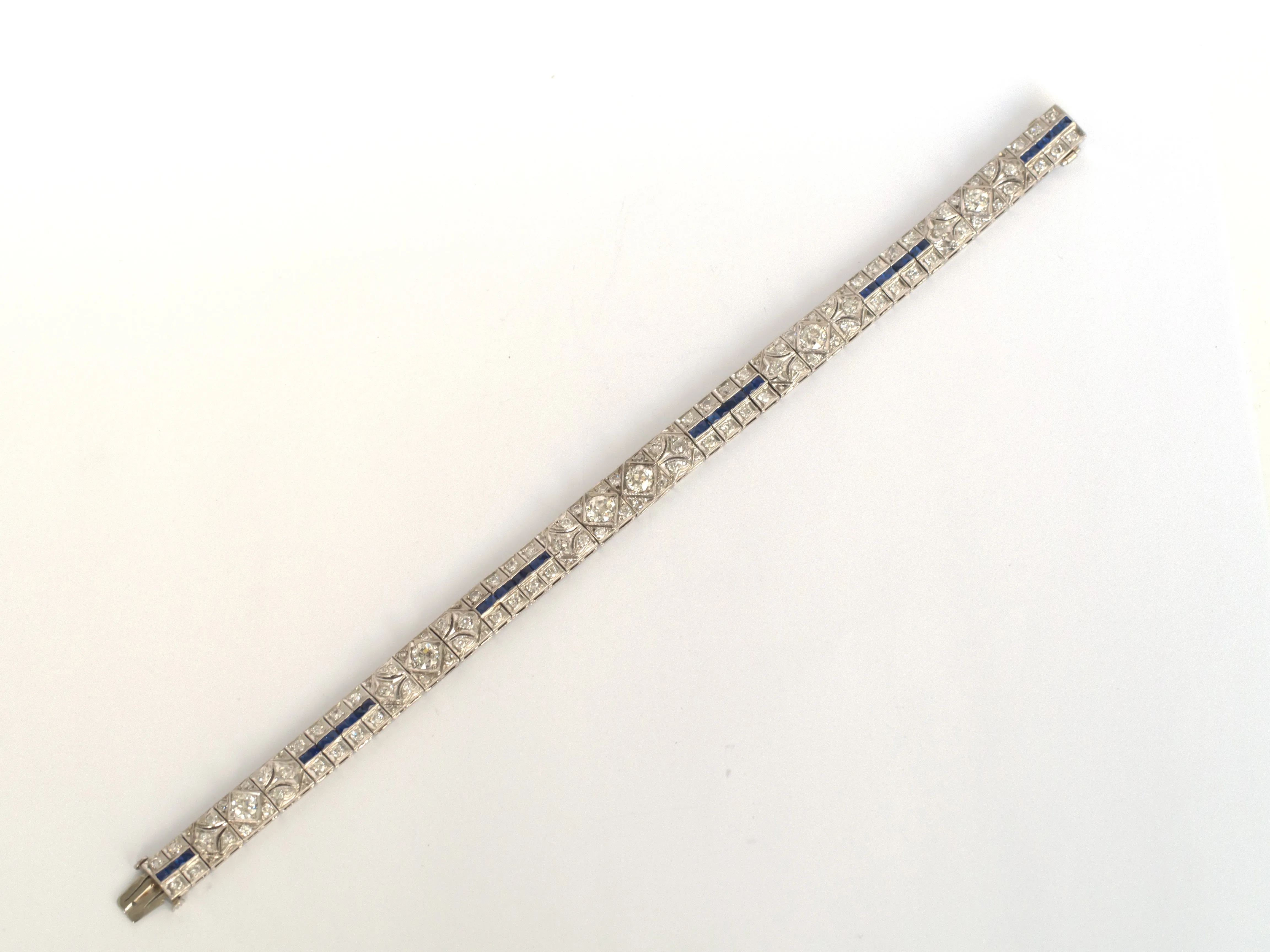 Platinum, Sapphire and Diamond Bracelet