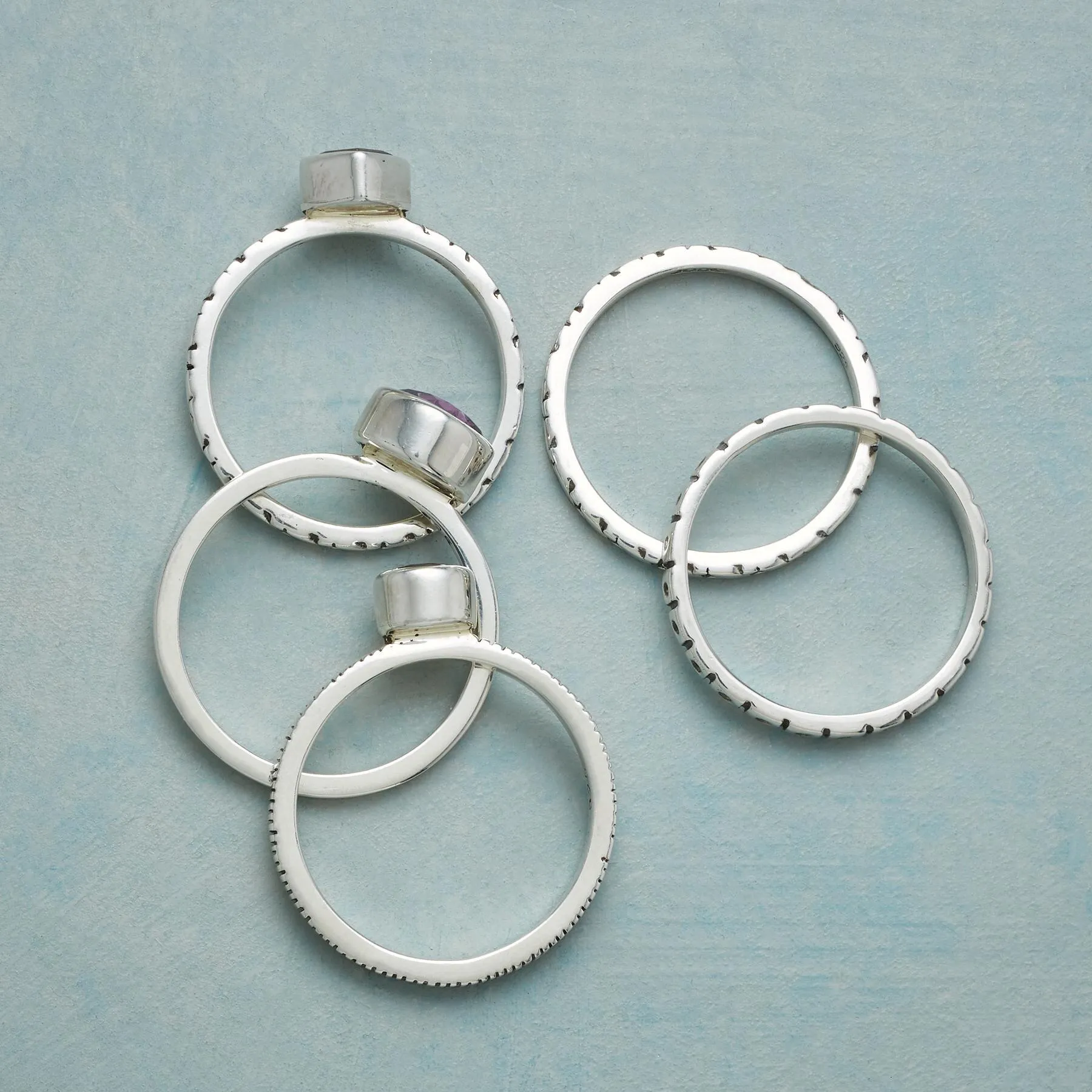Plentitude Of Gems Stacking Rings S/5