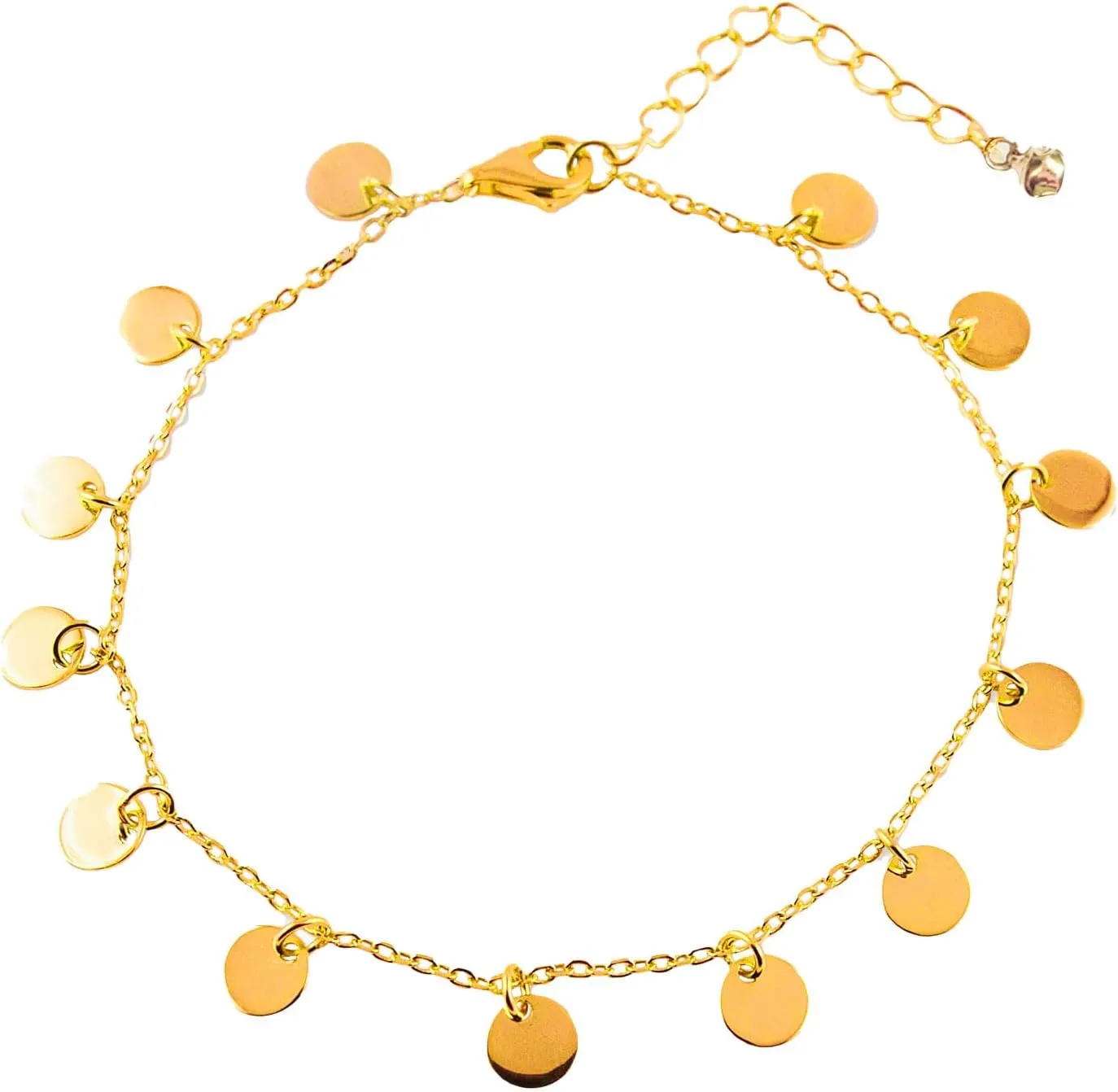 Precious Jewelry Ankle Bracelet for Women, 14K Gold Round Anklets for Women Beautiful Cute Link Chain Herringbone Non Tarnish Dainty Anklets Jewelry Set Gift for Women
