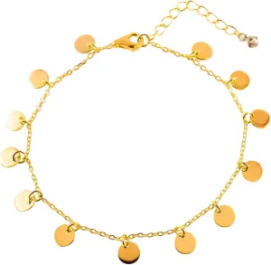 Precious Jewelry Ankle Bracelet for Women, 14K Gold Round Anklets for Women Beautiful Cute Link Chain Herringbone Non Tarnish Dainty Anklets Jewelry Set Gift for Women