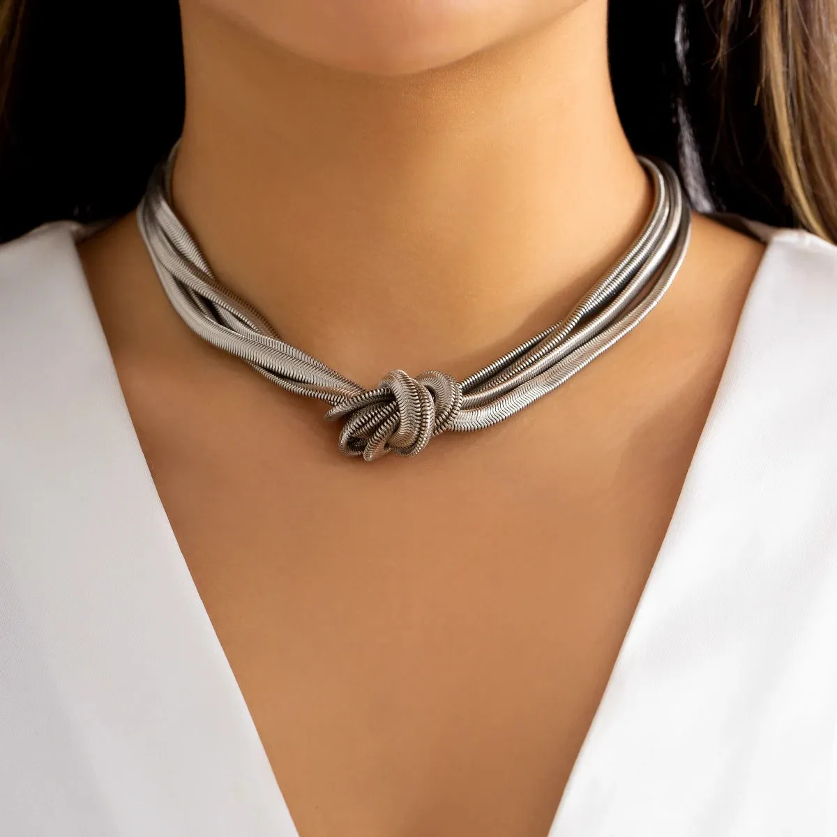 Punk Geometric Choker Necklace