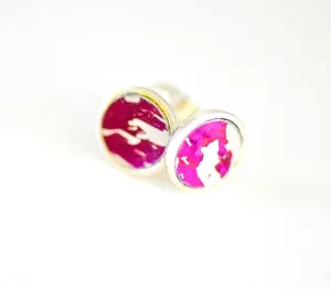 Purple sterling silver and anodised aluminium studs