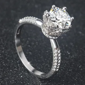 QUALITY RINGS Trendy Luxury Round Cut AAA  Cubic Zirconia Diamonds Solitaire Ring