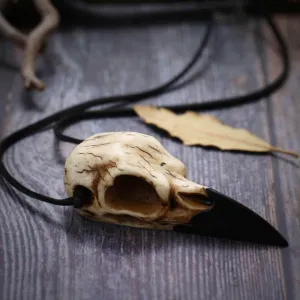 Raven Skull Pendant Necklace