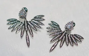 Rhinestone Feather Earrings