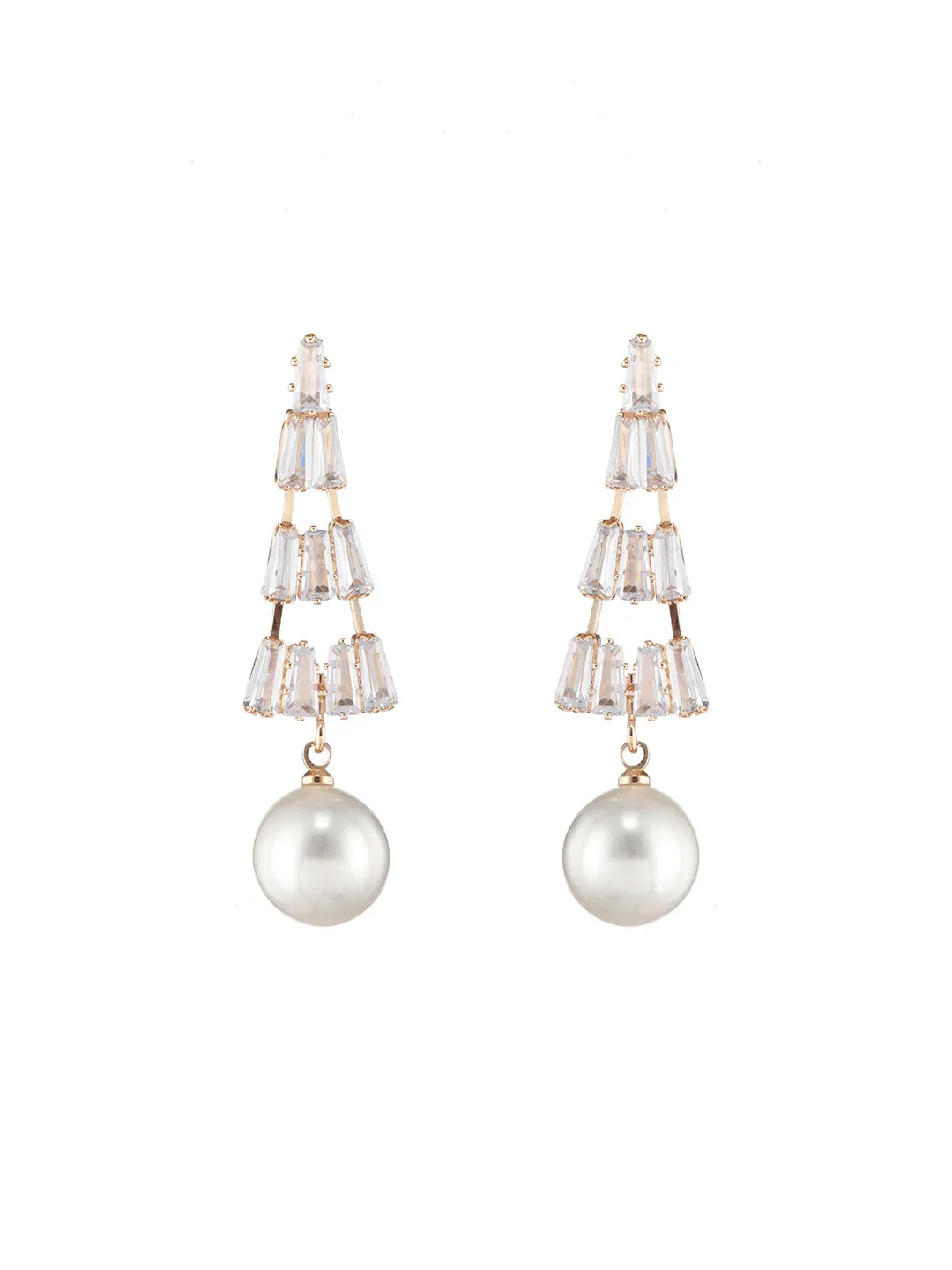 Rose Gold Plated Contemporary Drop Earrings