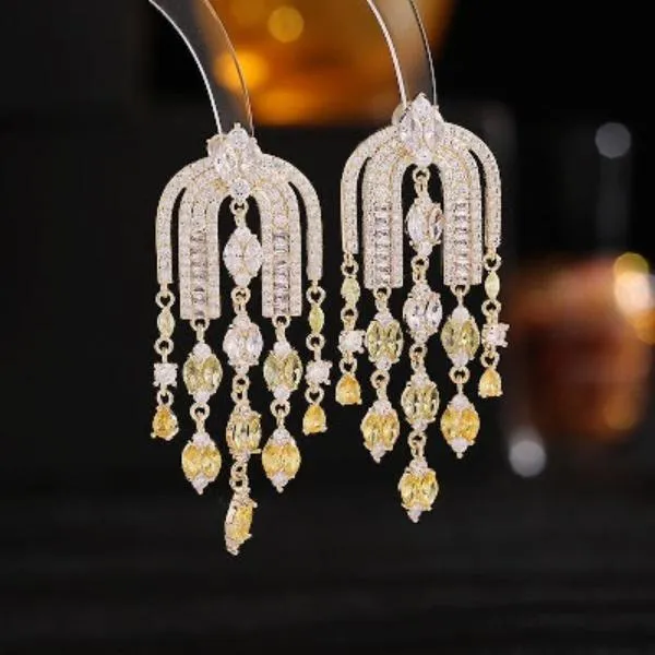 Royal French Arc Sparkling Earrings