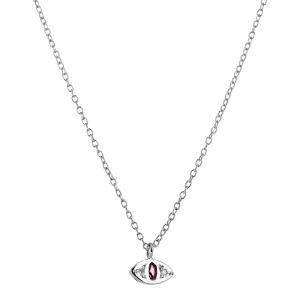 Ruby   Sterling Silver Cat Eye Pendant Necklace
