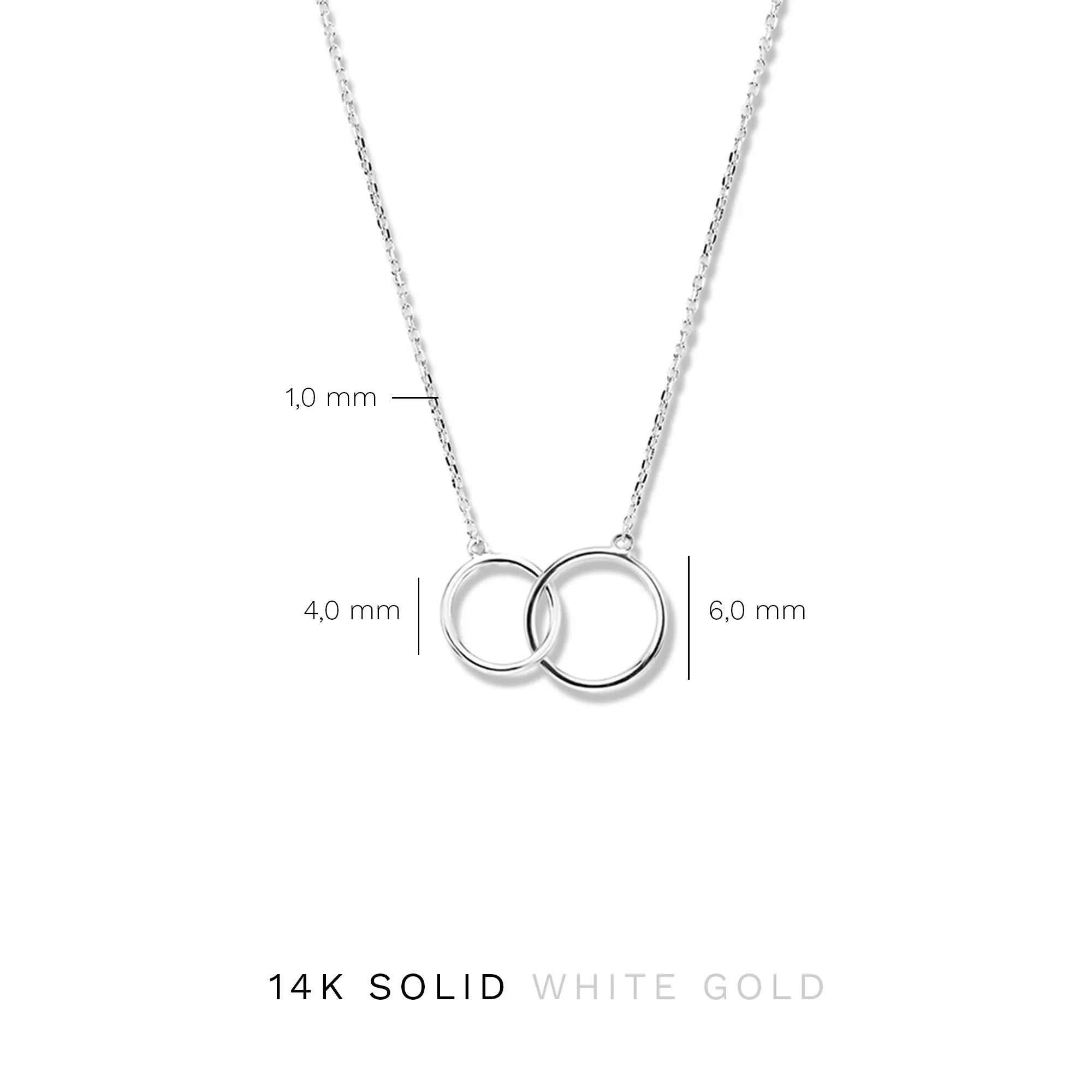 Saint Germain Loulou 14 karat white gold necklace with two rings