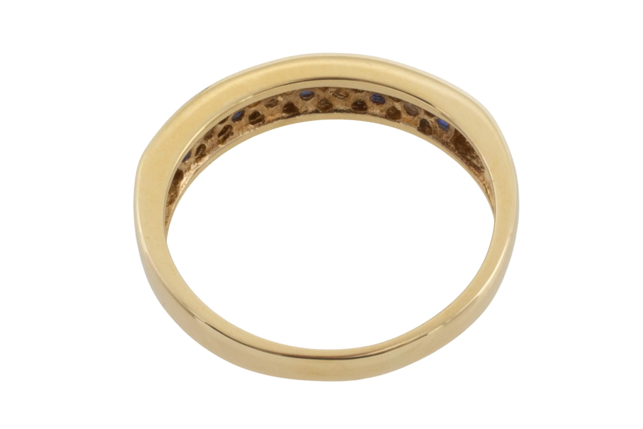 Sapphire and diamond band in 18 carat gold