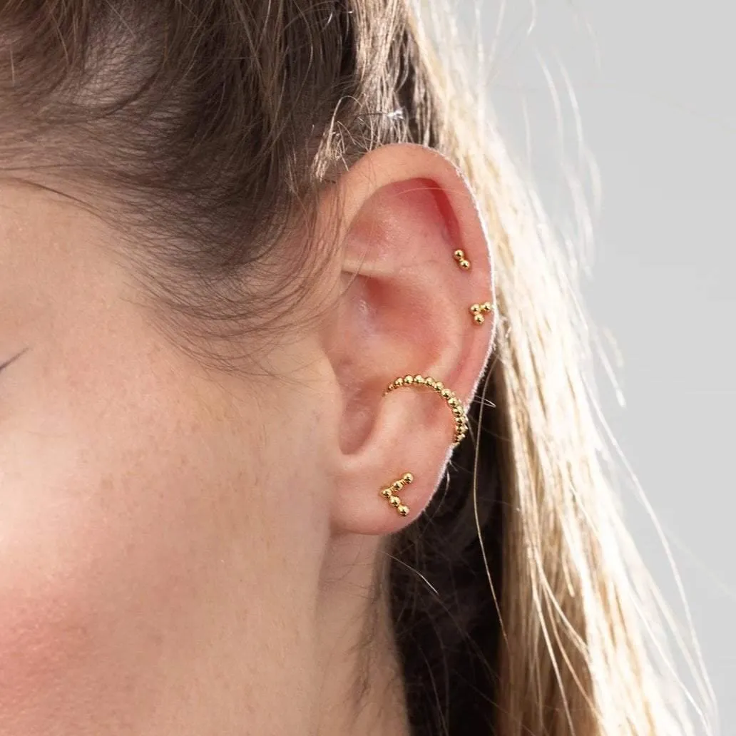Scream Pretty Solder Dot Bead Single Ear Cuff: 18ct Gold Plate