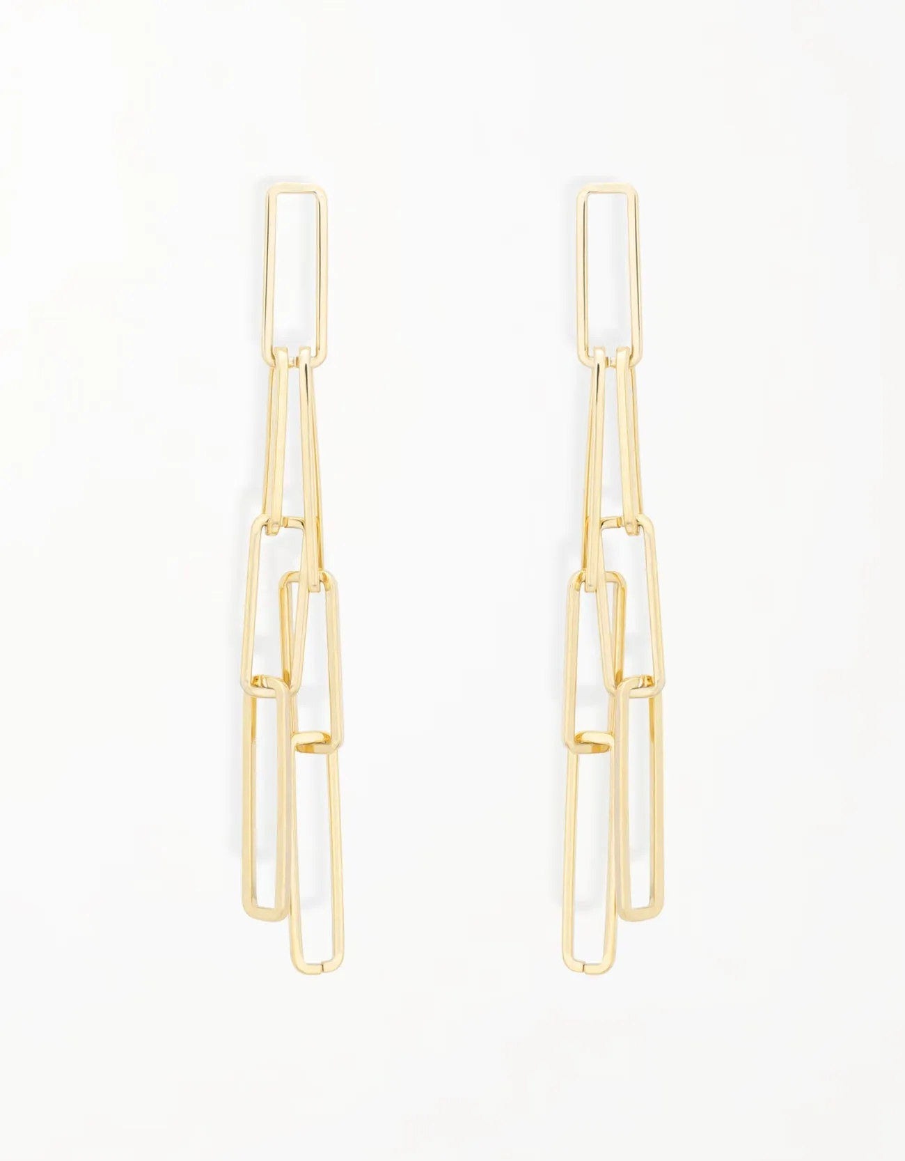 Sculptural Links Chain Drop Earrings - Contemporary Elegance