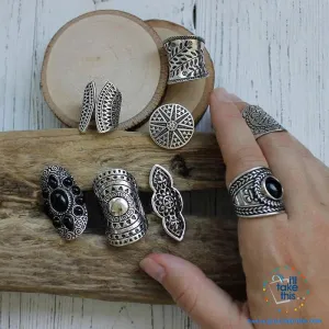 Set of 8 Bohemian Vintage Boho Jewelry Rings