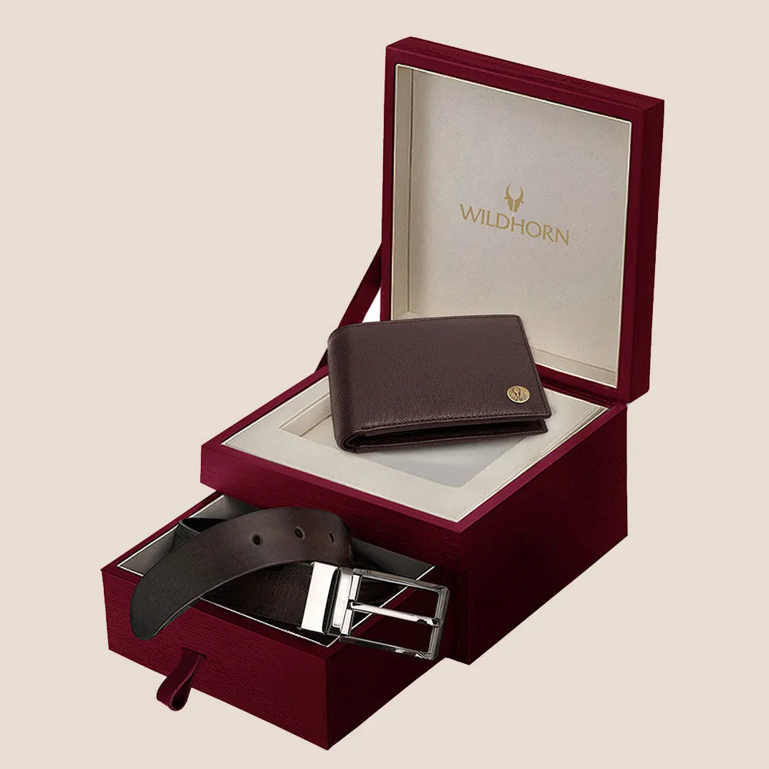 SEYMOUR Leather Wallet & Belt Gift Hamper for Men