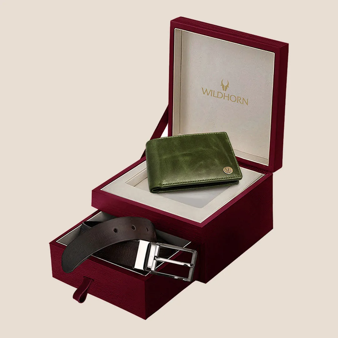 SEYMOUR Leather Wallet & Belt Gift Hamper for Men