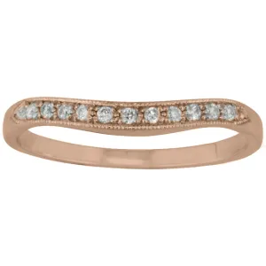 Shaped Diamond Wedding Ring in 18ct Rose Gold