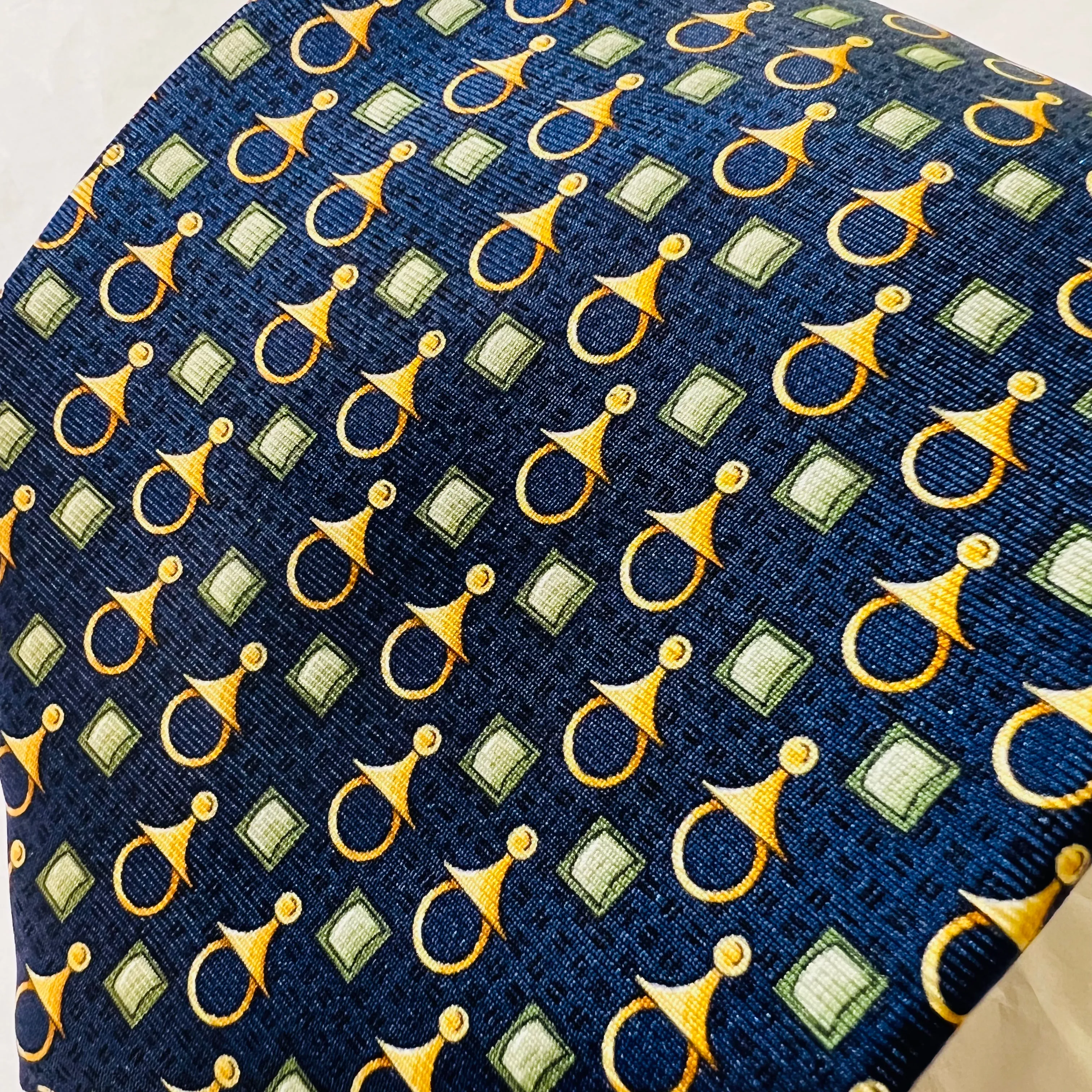 Silk Tie - Navy Ground/Rings