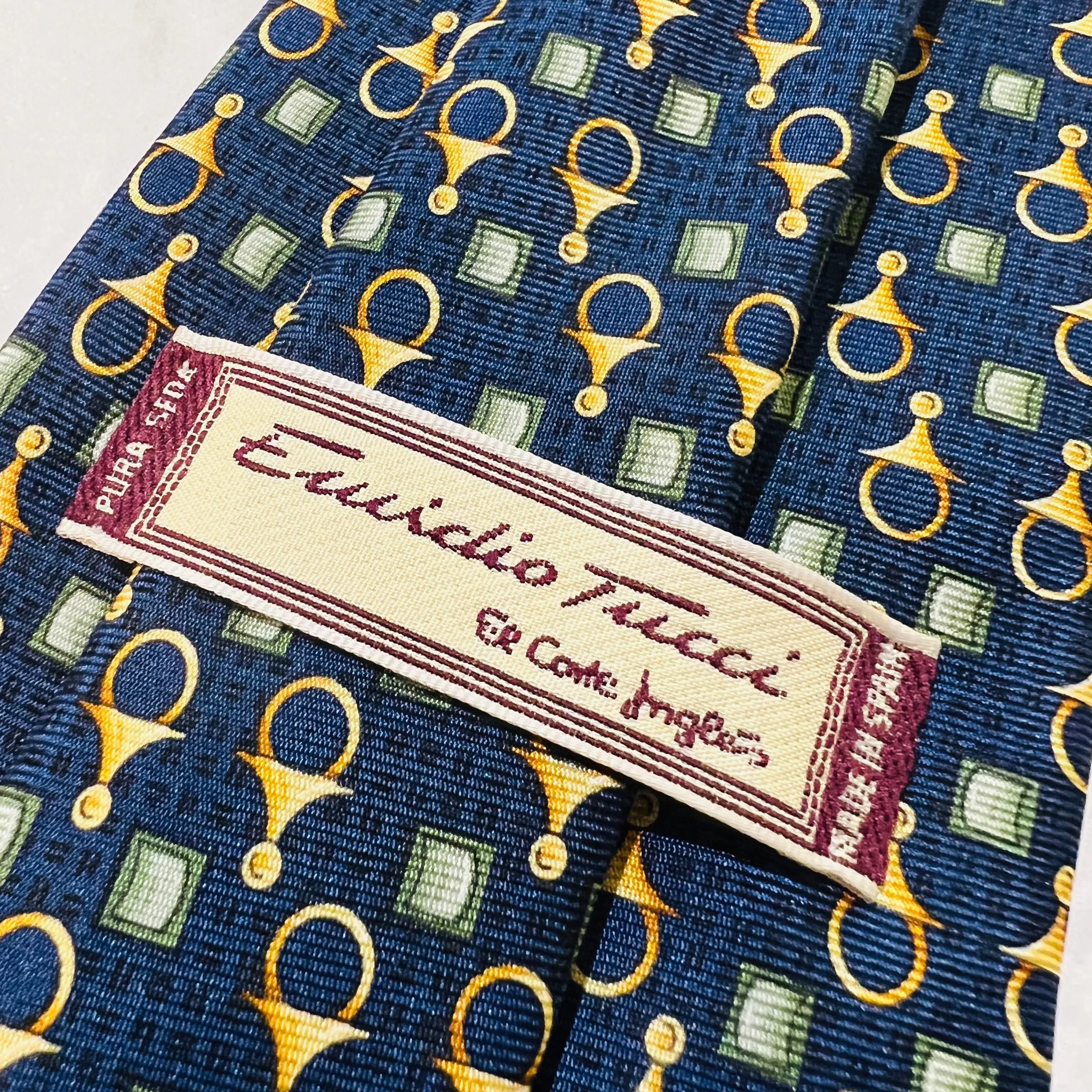 Silk Tie - Navy Ground/Rings