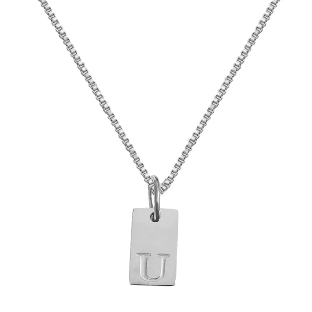 Simple Style Choker Women Stainless Steel Pendant Necklace
