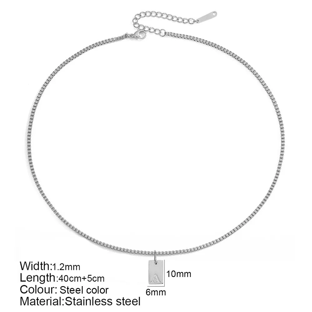 Simple Style Choker Women Stainless Steel Pendant Necklace