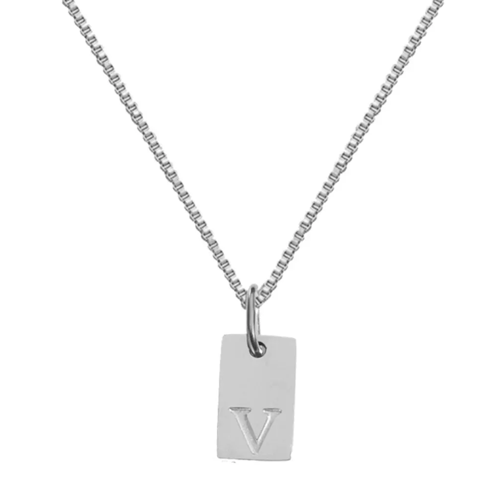 Simple Style Choker Women Stainless Steel Pendant Necklace