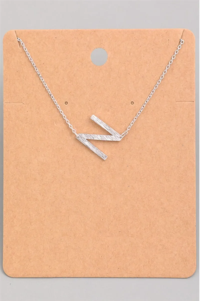 Small Sideways Initial Necklace - N