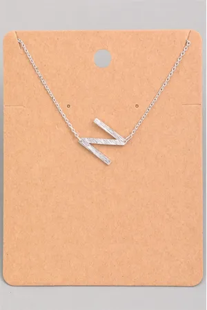 Small Sideways Initial Necklace - N
