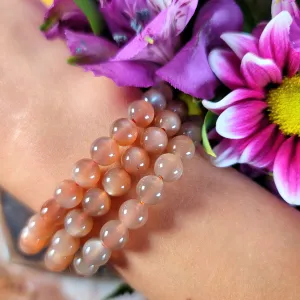Smokey Peach Moonstone Bracelet for New Begginings, Artistic Expression, Creativity & Manifestation