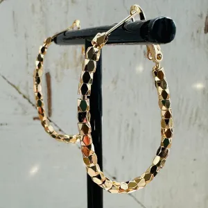 Sparkling Beaded Gold Hoops