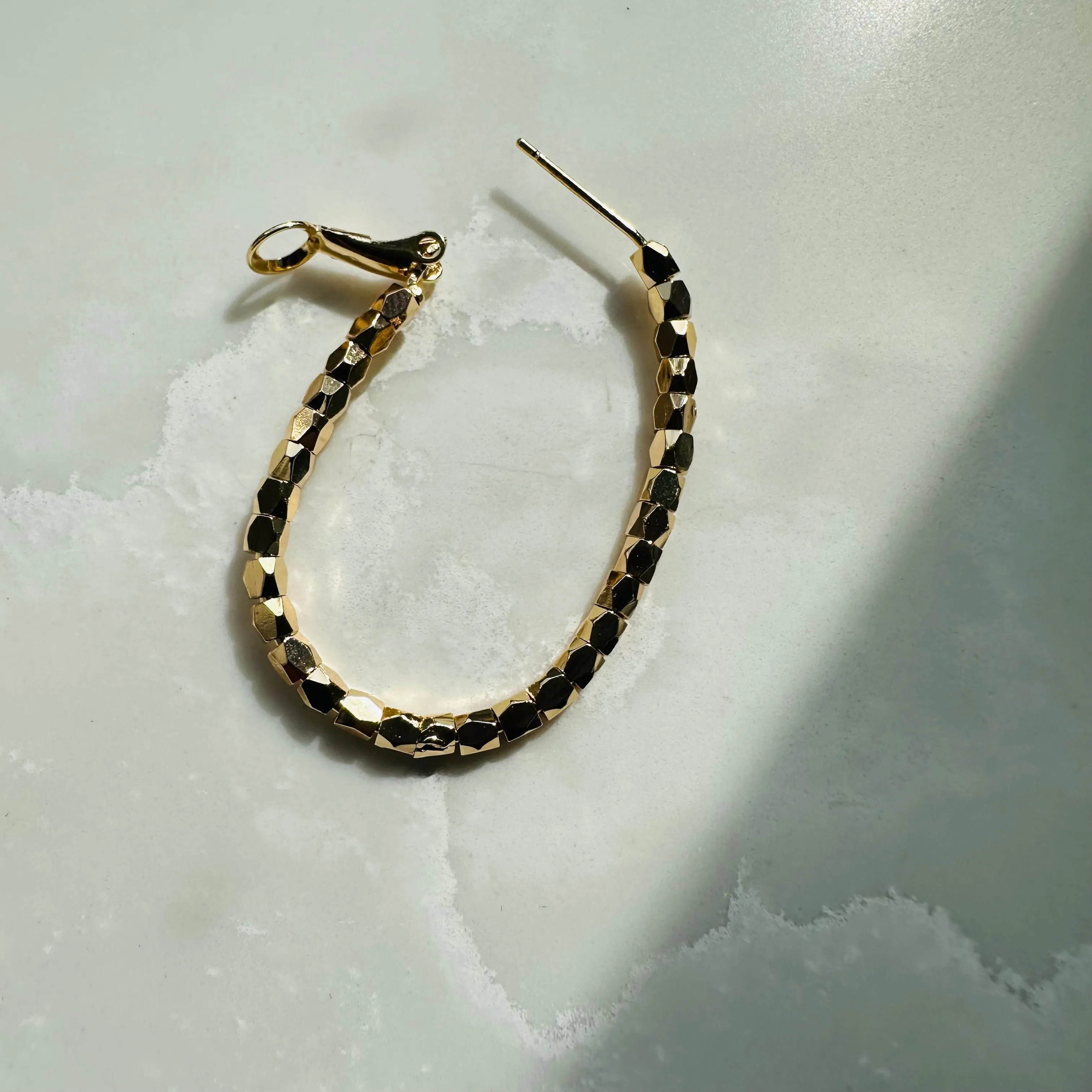 Sparkling Beaded Gold Hoops