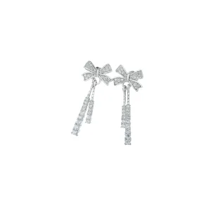 Sparkling Bow Drop Earrings