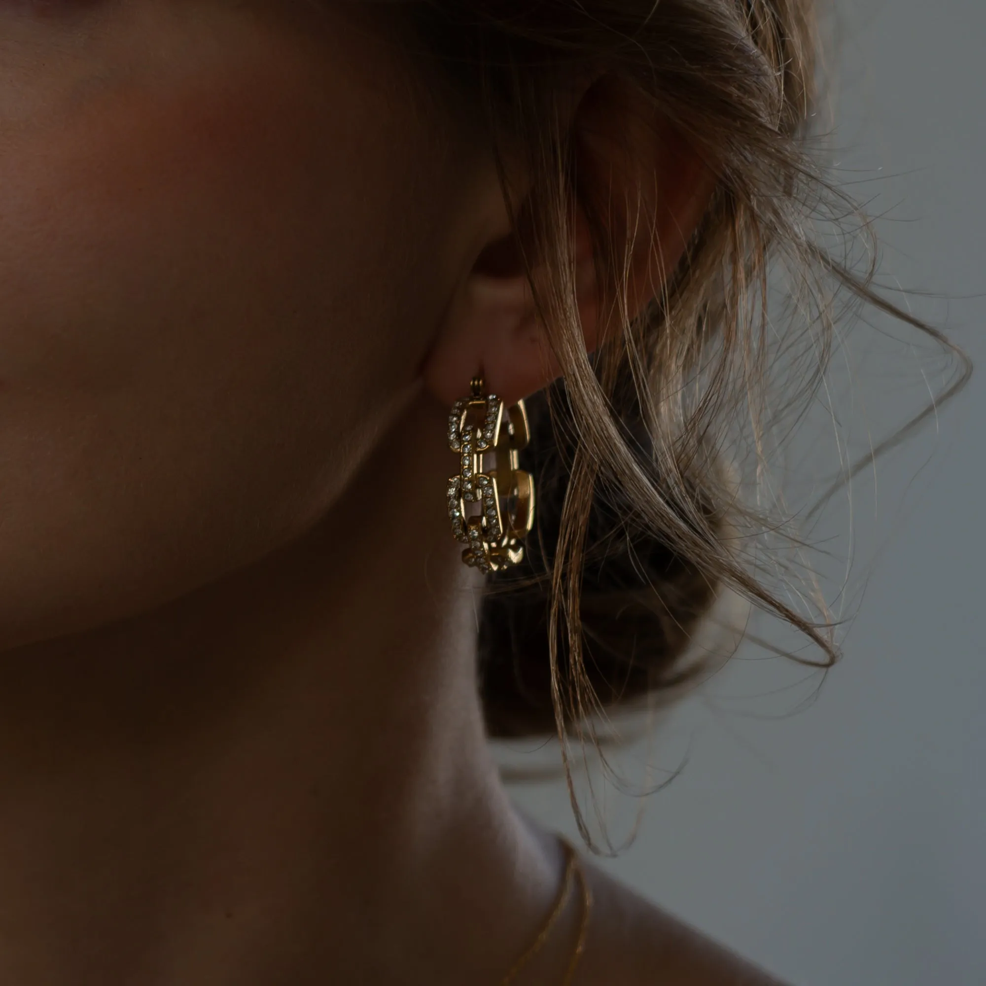 Sparkling Chain Hoops
