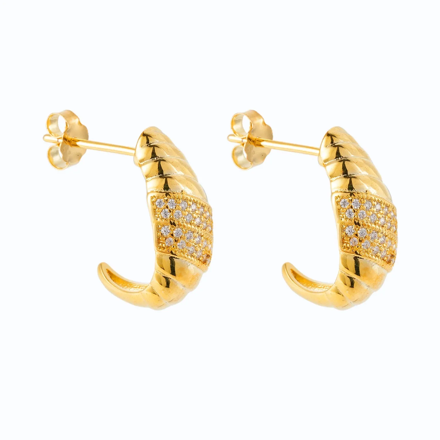 SPARKLING CROISSANT EARRINGS