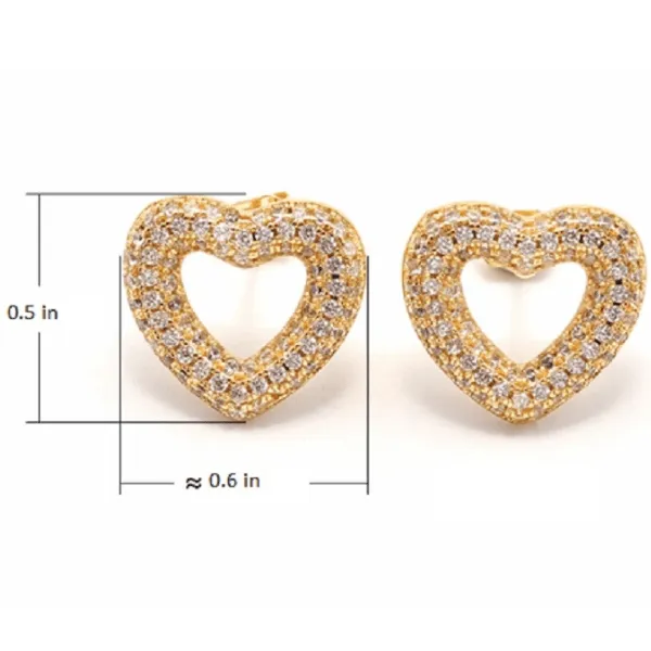 Sparkling CZ Heart Earring &  Necklace Set
