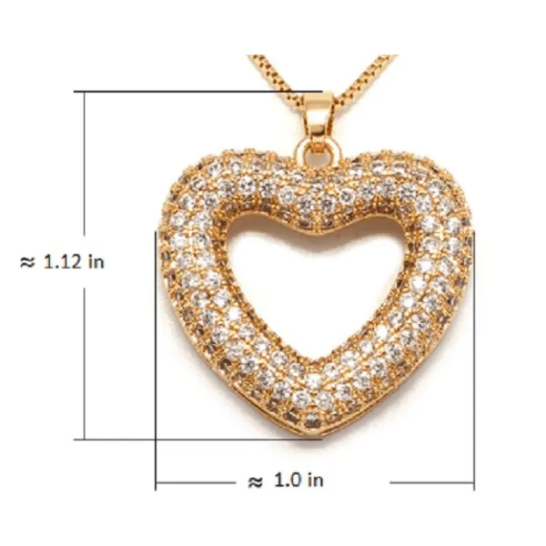 Sparkling CZ Heart Earring &  Necklace Set
