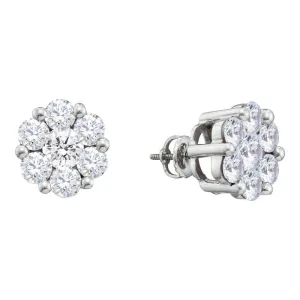 Sparkling Diamond Blossom Earrings