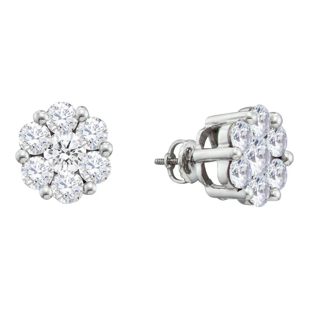 Sparkling Diamond Blossom Earrings