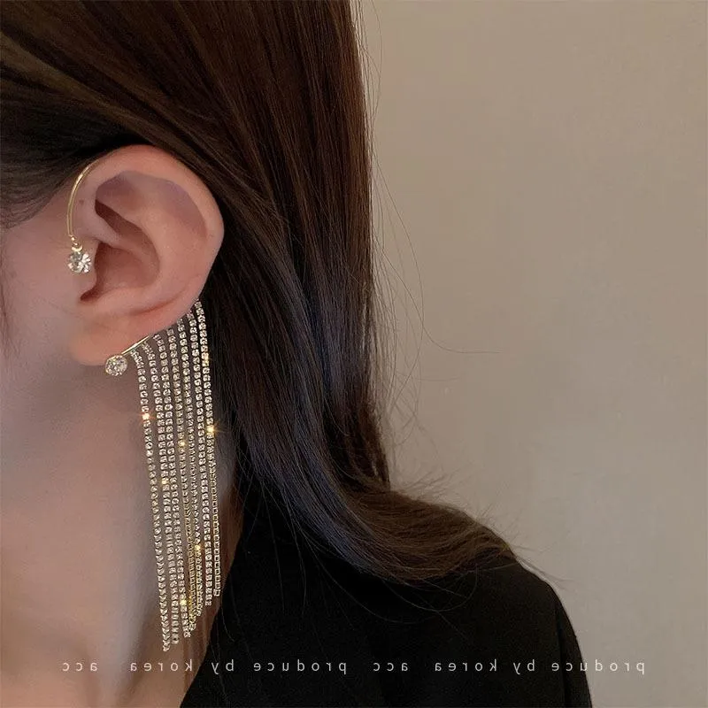 Sparkling Diamond Tassel Earrings