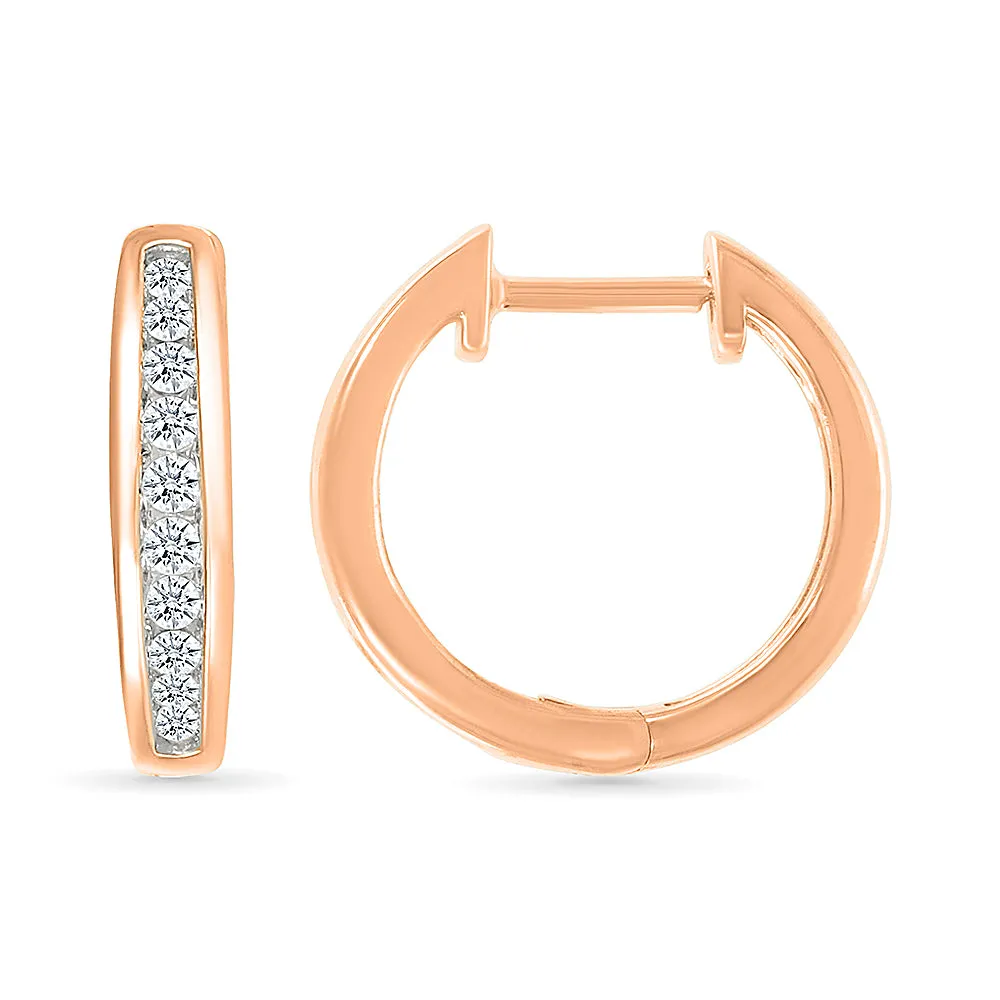 Sparkling Gold Diamond Hoops Earring