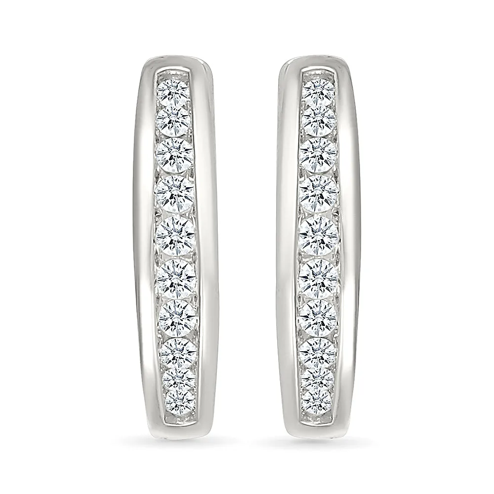 Sparkling Gold Diamond Hoops Earring