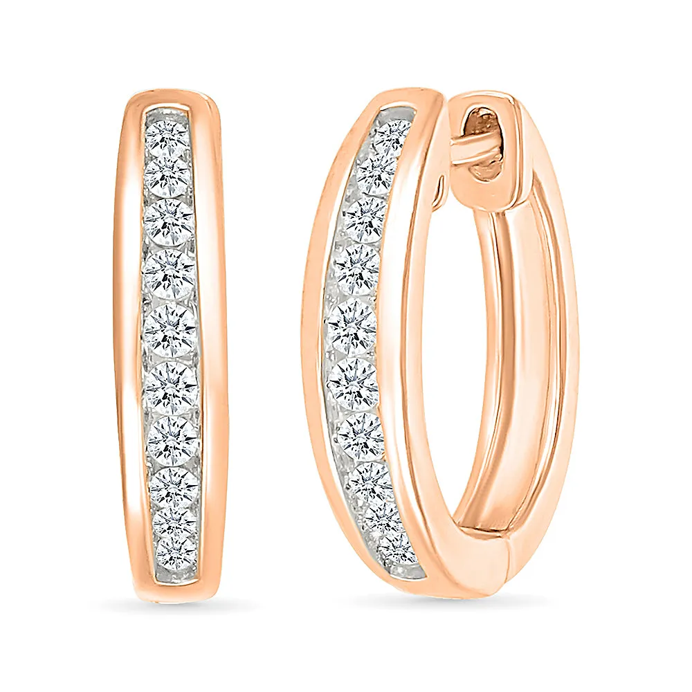 Sparkling Gold Diamond Hoops Earring