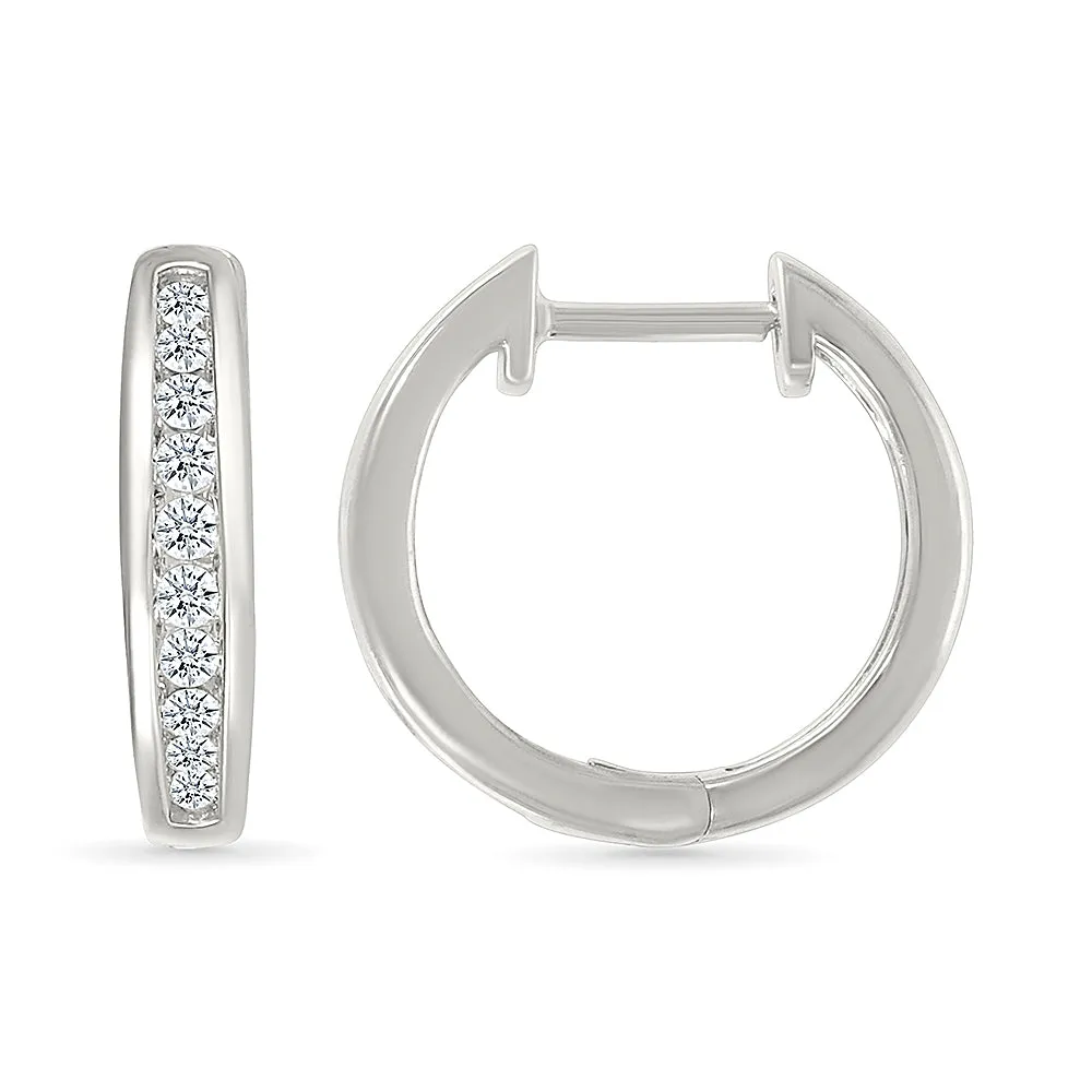 Sparkling Gold Diamond Hoops Earring