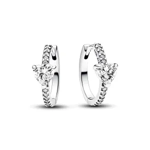 Sparkling Heart Hoop Earrings